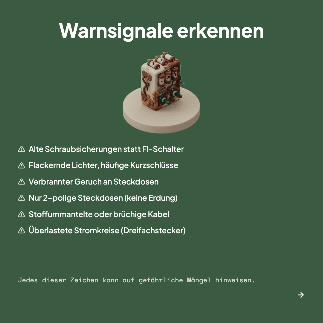 Veraltete Elektroinstallation – Slide 2